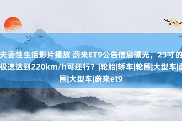 夫妻性生活影片播放 蔚来ET9公告信息曝光，23寸的轮毂，极速达到220km/h可还行？|轮胎|轿车|轮圈|大型车|蔚来et9