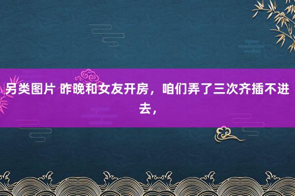 另类图片 昨晚和女友开房，咱们弄了三次齐插不进去，