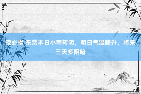 夜必撸 东营本日小雨转阴，明日气温略升，将来三天多阴暗